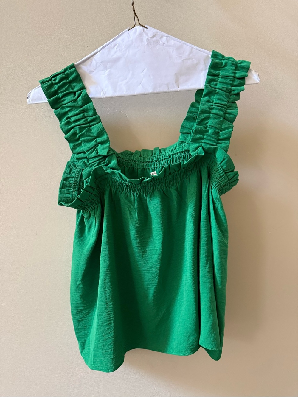 Copper Key Green Ruffle Strap Tank Top - Picture 3 of 4
